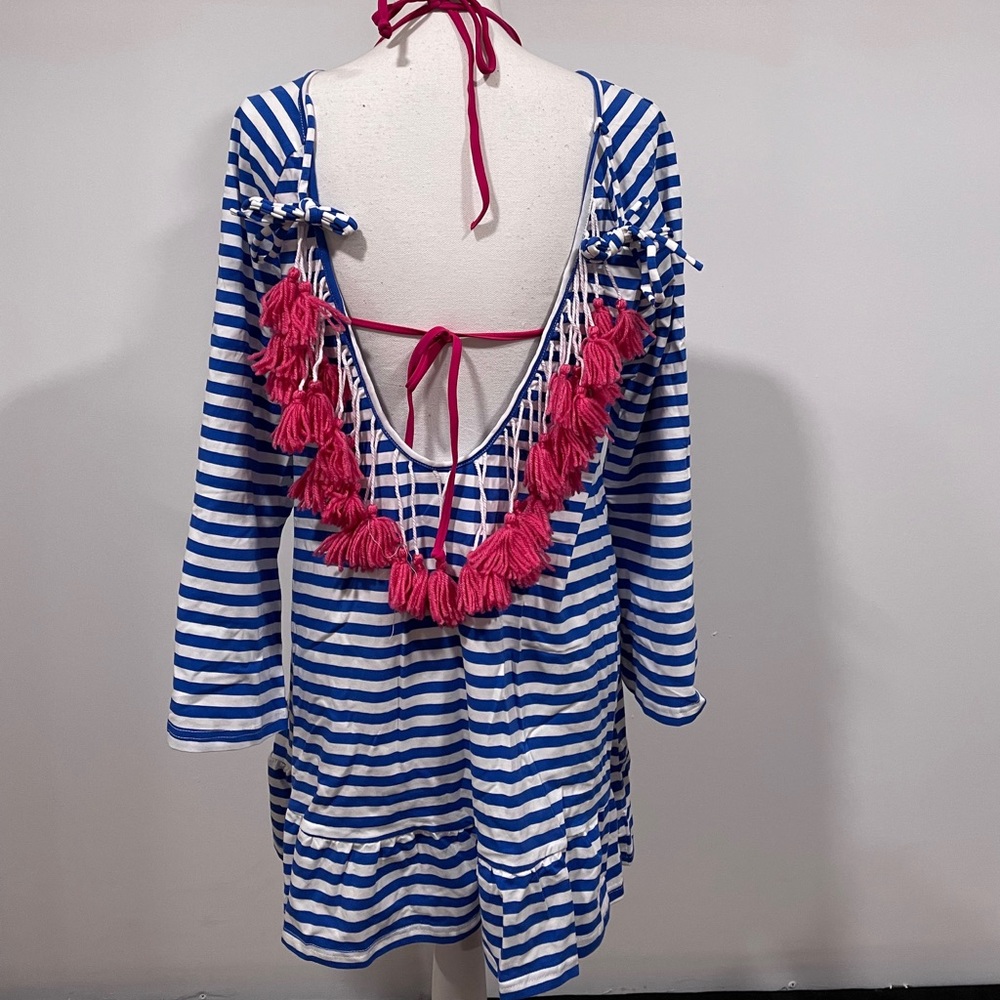 Boho Tassel Striped Swim Coverup